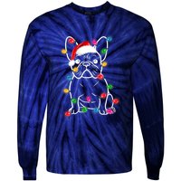 Christmas Lights Dog French Bulldog Tie-Dye Long Sleeve Shirt