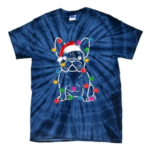 Christmas Lights Dog French Bulldog Tie-Dye T-Shirt