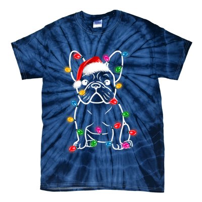 Christmas Lights Dog French Bulldog Tie-Dye T-Shirt