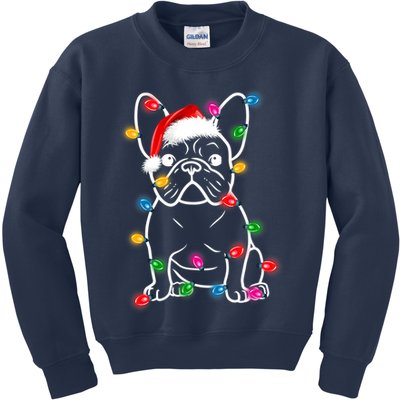Christmas Lights Dog French Bulldog Kids Sweatshirt