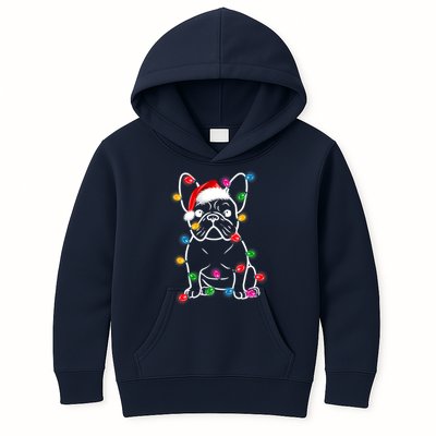 Christmas Lights Dog French Bulldog Kids Hoodie