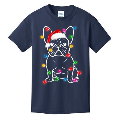 Christmas Lights Dog French Bulldog Kids T-Shirt