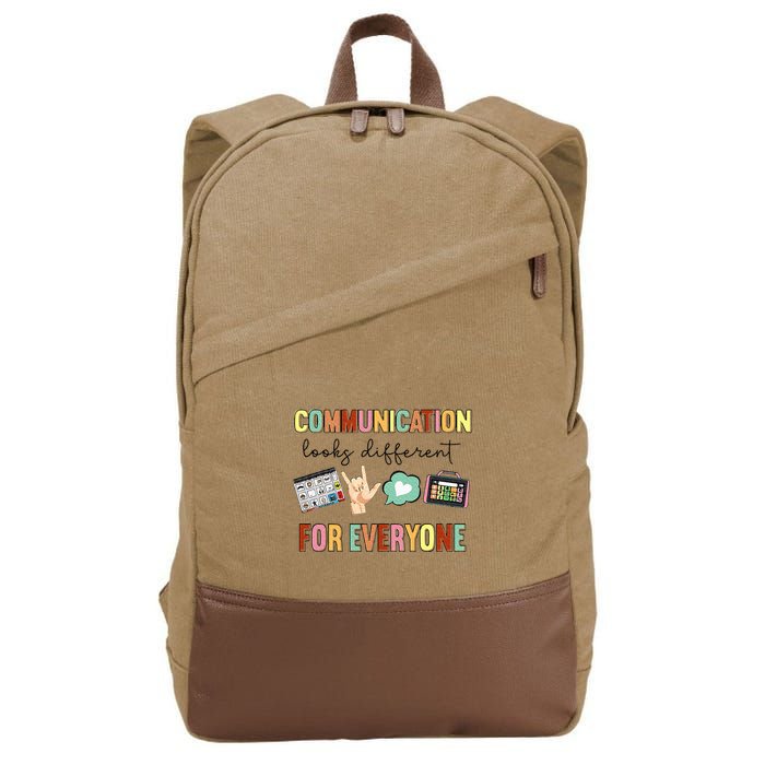 Communication Looks Different For Everyone Speech Therapy Cotton Canvas Backpack