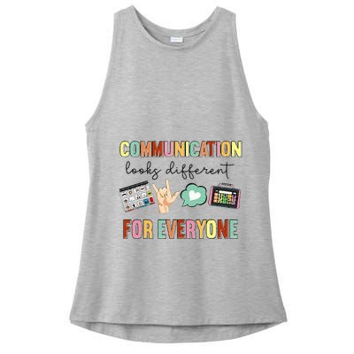 Communication Looks Different For Everyone Speech Therapy Ladies PosiCharge Tri-Blend Wicking Tank