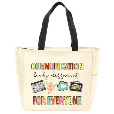 Communication Looks Different For Everyone Speech Therapy Zip Tote Bag