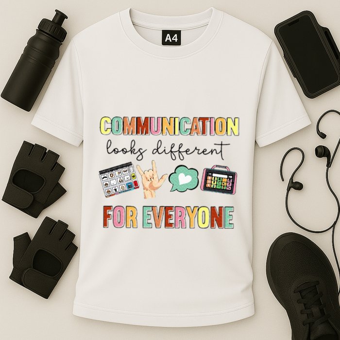 Communication Looks Different For Everyone Speech Therapy Cooling Performance Crew T-Shirt
