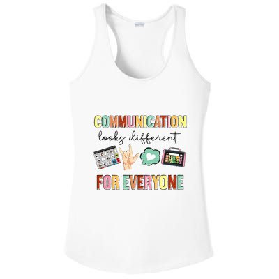 Communication Looks Different For Everyone Speech Therapy Ladies PosiCharge Competitor Racerback Tank