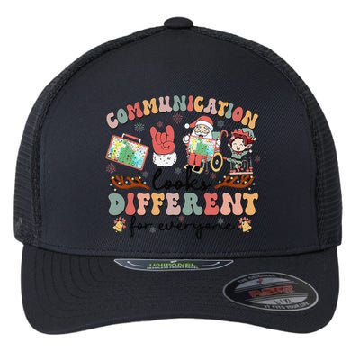 Communication Looks Different For Everyone Slp Christmas Flexfit Unipanel Trucker Cap