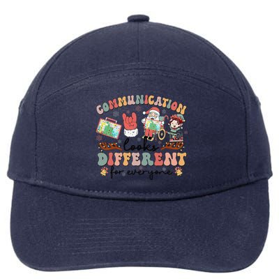 Communication Looks Different For Everyone Slp Christmas 7-Panel Snapback Hat