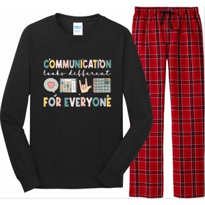 Communication Looks Different For Everyone Autism Awareness Gift Long Sleeve Pajama Set