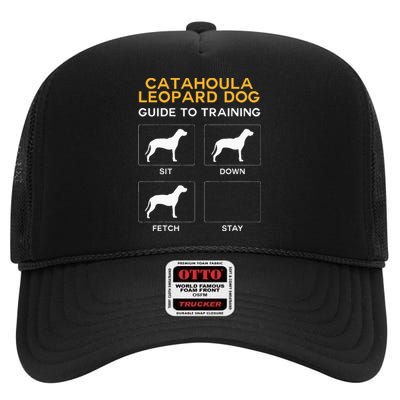 Catahoula Leopard Dog Guide To Training Dog Obedience High Crown Mesh Back Trucker Hat