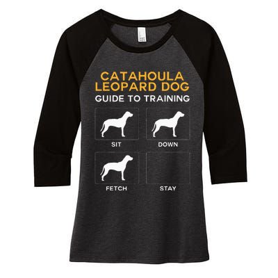 Catahoula Leopard Dog Guide To Training Dog Obedience Women's Tri-Blend 3/4-Sleeve Raglan Shirt