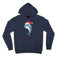 Christmas Lights Dolphin Wearing Xmas Hat Dolphin Lover Tall Hoodie