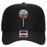 Cute Lollipop Design Lollipop Candy Lover High Crown Mesh Back Trucker Hat