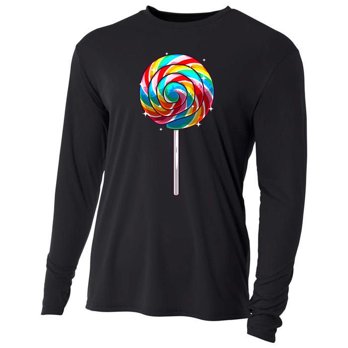 Cute Lollipop Design Lollipop Candy Lover Cooling Performance Long Sleeve Crew