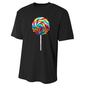 Cute Lollipop Design Lollipop Candy Lover Performance Sprint T-Shirt