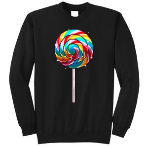 Cute Lollipop Design Lollipop Candy Lover Tall Sweatshirt