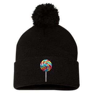 Cute Lollipop Design Lollipop Candy Lover Pom Pom 12in Knit Beanie