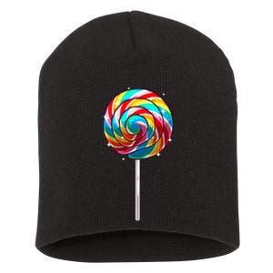 Cute Lollipop Design Lollipop Candy Lover Short Acrylic Beanie