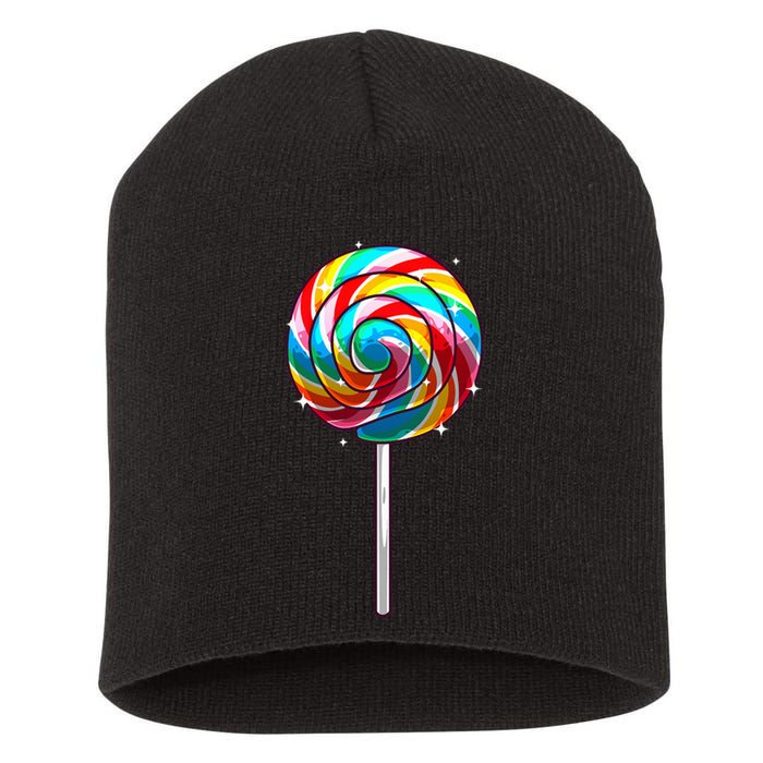 Cute Lollipop Design Lollipop Candy Lover Short Acrylic Beanie