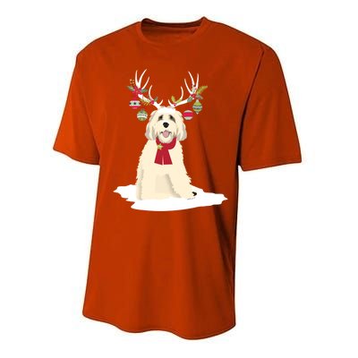 Cute Labradoodle Doodle Christmas Reindeer Graphic Holiday Gift Performance Sprint T-Shirt