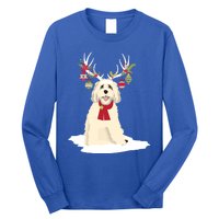 Cute Labradoodle Doodle Christmas Reindeer Graphic Holiday Gift Long Sleeve Shirt