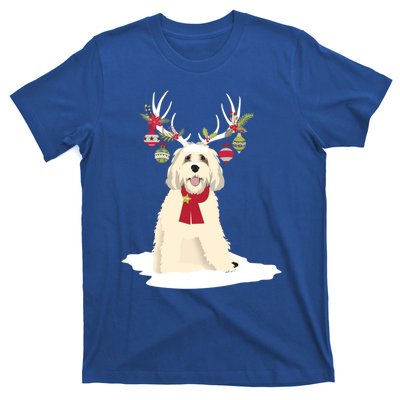 Cute Labradoodle Doodle Christmas Reindeer Graphic Holiday Gift T-Shirt