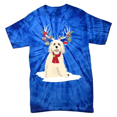 Cute Labradoodle Doodle Christmas Reindeer Graphic Holiday Gift Tie-Dye T-Shirt