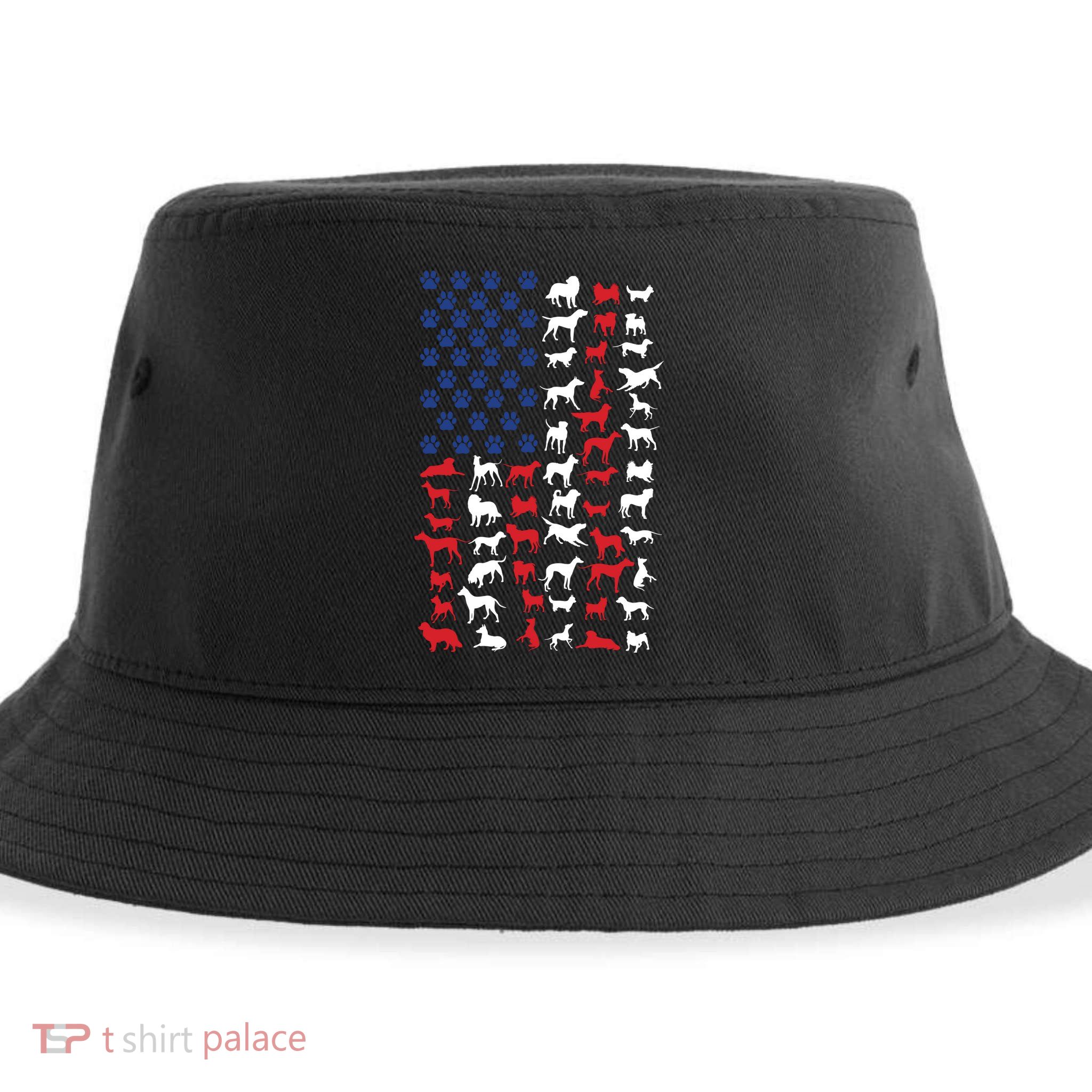 Dog Flag Usa Sustainable Bucket Hat