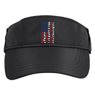 Dog Flag Usa Adult Drive Performance Visor
