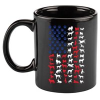 Dog Flag Usa 11oz C Handle Ceramic Mug