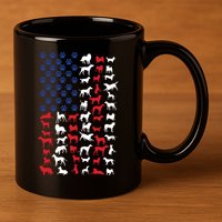 Dog Flag Usa 11oz C Handle Ceramic Mug