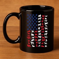 Dog Flag Usa 11oz C Handle Ceramic Mug