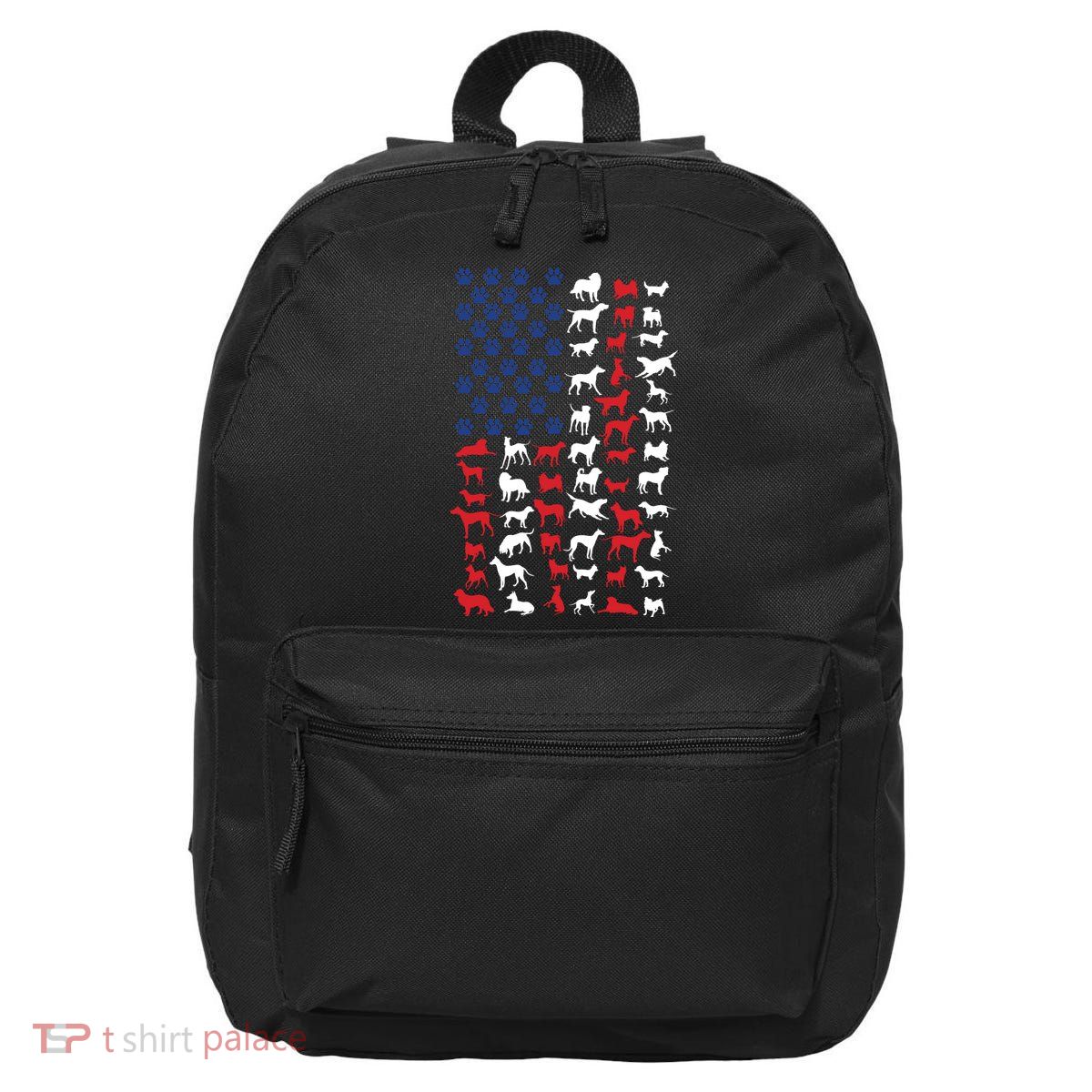 Dog Flag Usa 16 in Basic Backpack