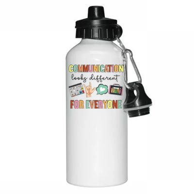 Communication Looks Different For Everyone Speech Therapy Aluminum Water Bottle