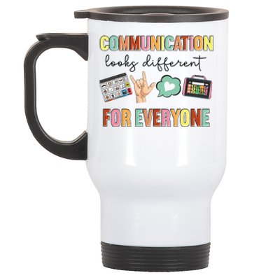 Communication Looks Different For Everyone Speech Therapy Stainless Steel Travel Mug