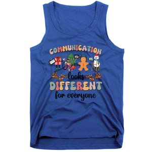 Communication Looks Different For Everyone Slp Sped Teacher Cute Gift Tank Top