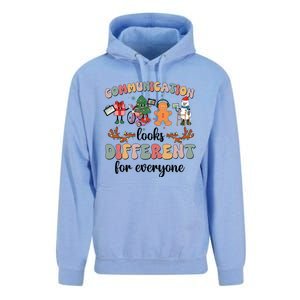 Communication Looks Different For Everyone Slp Sped Teacher Cute Gift Unisex Surf Hoodie