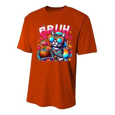 Cute Last Day Of School Year Summer Cat Bruh We Out Great Gift Performance Sprint T-Shirt