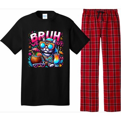 Cute Last Day Of School Year Summer Cat Bruh We Out Great Gift Pajama Set