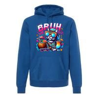 Cute Last Day Of School Year Summer Cat Bruh We Out Great Gift Premium Hoodie