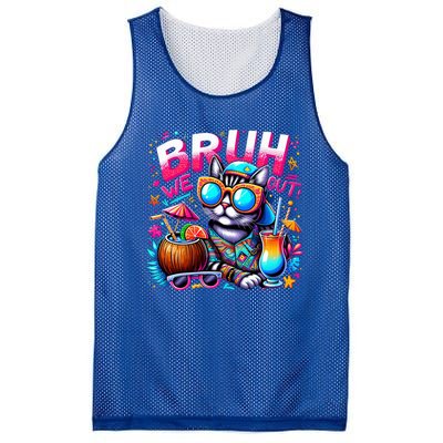 Cute Last Day Of School Year Summer Cat Bruh We Out Great Gift Mesh Reversible Basketball Jersey Tank