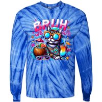 Cute Last Day Of School Year Summer Cat Bruh We Out Great Gift Tie-Dye Long Sleeve Shirt