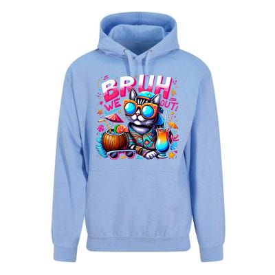 Cute Last Day Of School Year Summer Cat Bruh We Out Great Gift Unisex Surf Hoodie