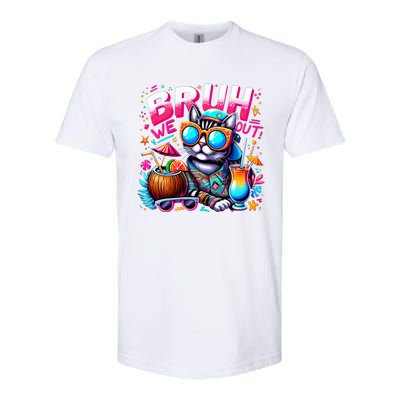 Cute Last Day Of School Year Summer Cat Bruh We Out Great Gift Softstyle CVC T-Shirt