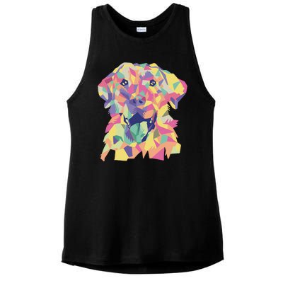 Colorful Labrador Dog Ladies PosiCharge Tri-Blend Wicking Tank