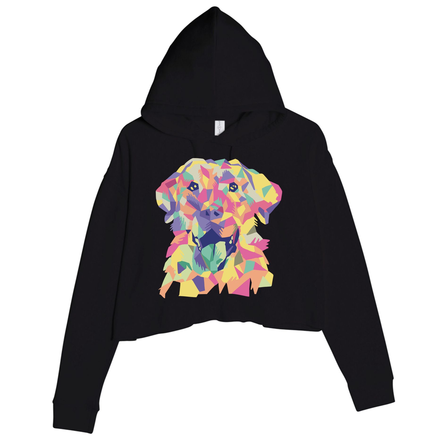 Colorful Labrador Dog Crop Fleece Hoodie