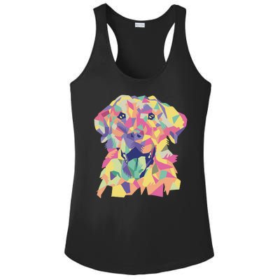 Colorful Labrador Dog Ladies PosiCharge Competitor Racerback Tank