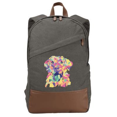 Colorful Labrador Dog Cotton Canvas Backpack