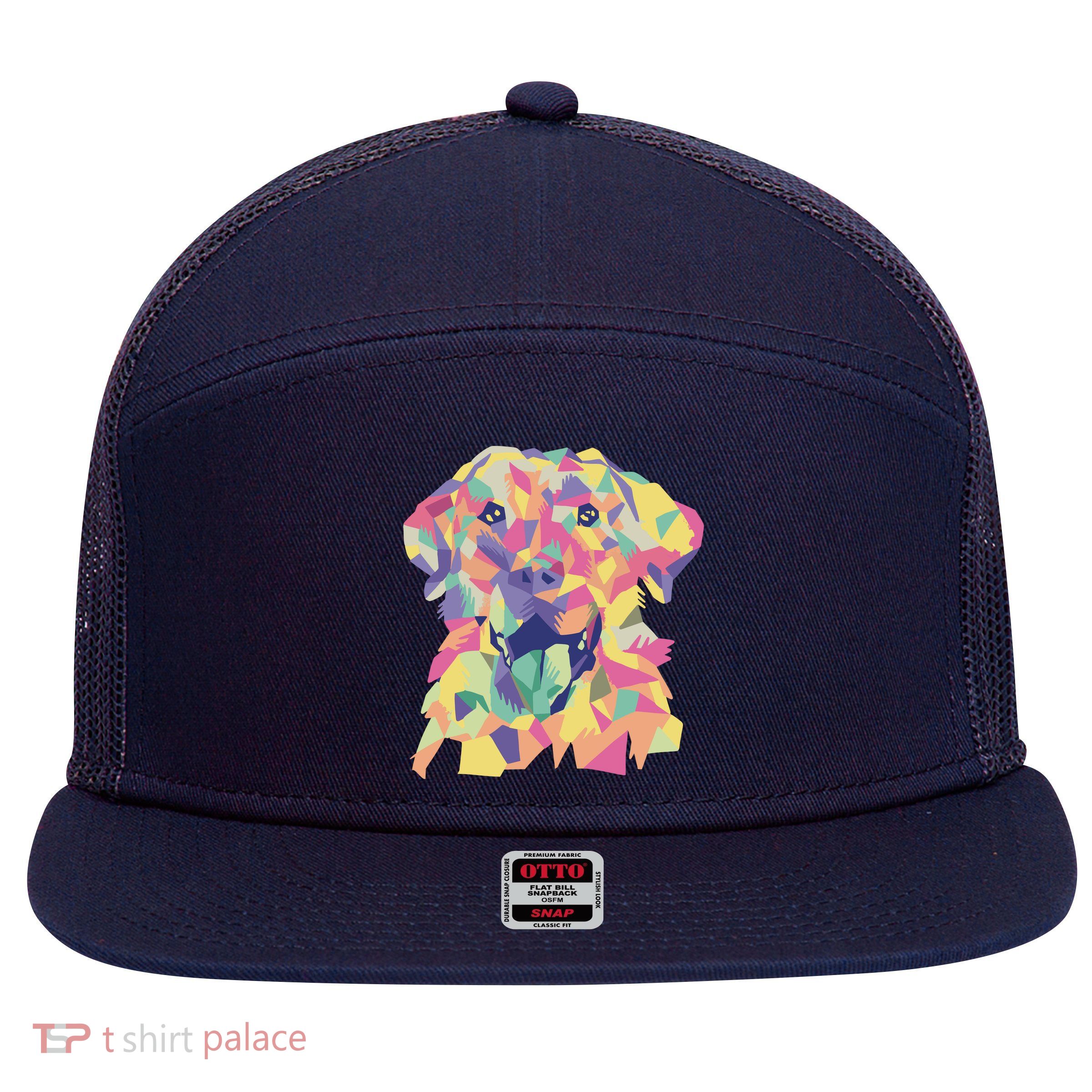 Colorful Labrador Dog 7 Panel Mesh Trucker Snapback Hat